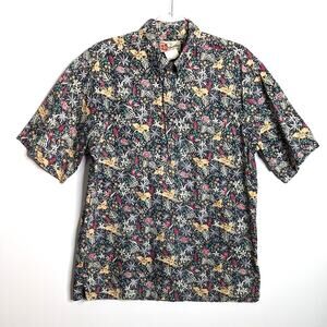 Vintage Hilo Hattie 90s Y2K Floral Half Button Pullover Shirt Cotton  Hawaii M